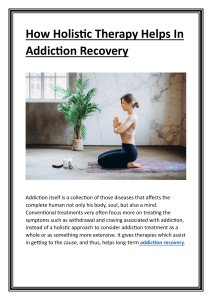 Holistic Therapy for Addiction Recovery