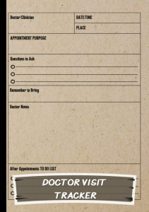 EBOOK Doctor Visits Tracker Journal Keep track of your medical appointments 