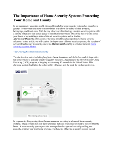 The Importance of Home Security Systems Protecting Your Home and Family