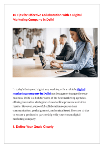 10 Tips for Effective Collaboration with a Digital Marketing Company in Delhi