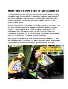 Lockout Tagout Accident Factors & Prevention