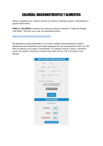 CALORÍAS, MACRONUTRIENTES Y ALIMENTOS 