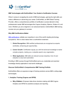 IBM Technologies with ExitCertified Your Guide to Certification Courses