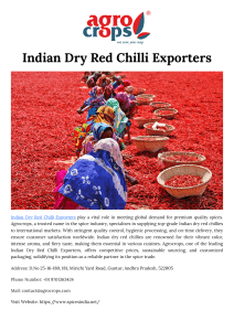 Indian Dry Red Chilli Exporters