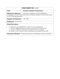 Task Sheet: Develop a Module of Instruction