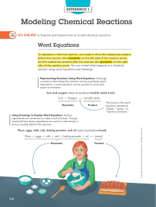 Modeling Chemical Reactions: Word & Skeleton Equations