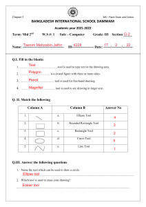 MS Paint Worksheet for Elementary School