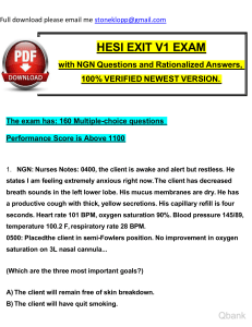 2024 Exit Hesi Exam V1 with NGN Questions and Verified Rationalized Answers, 100 Guarantee Pass watermark