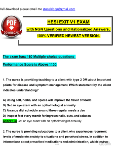 2024 Hesi Exit Exam V1 with NGN Questions and Verified Rationalized Answers, 100 Guarantee Pass. watermark