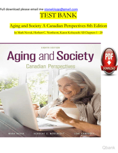 Aging and society canadian perspectives 8th edition test bank - Copy watermark