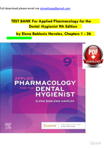 Applied pharmacology for the dental hygienist 9th edition by elena bablenis haveles test bank watermark