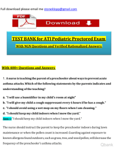 ATI Proctored Exam Pediatric Nursing TEST BANK (2023 - 2024) with NGN Questions and Verified Rationalized Answers, Passing Score Guarantee watermark