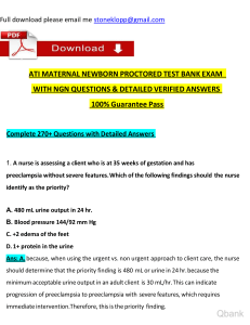 ATI Proctored Maternal Newborn Exam TEST BANK (2023 - 2024) with NGN Questions and Verified Rationalized Answers, 100 Guarantee Pass watermark