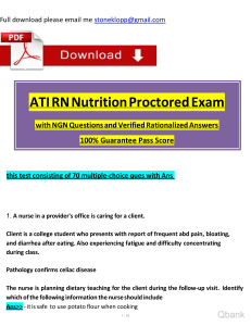 ATI RN Nutrition Proctored Exam (2023 - 2024) with NGN Questions and Verified Rationalized Answers 100 Guarantee Pass watermark