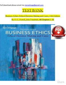 Business ethics ethical decision making cases 13th edition by o c ferrell test bank watermark