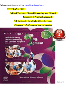 Critical thinking clinical reasoning and clinical judgment watermark