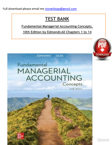 Ebook. Solution Manual and Test Bank for  Fundamental Managerial Accounting Concepts, 10th Edition by Thomas Edmonds watermark