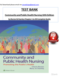 Ebook. Solution Manual and Test Bank for Community and public health nursing 10th edition rector watermark