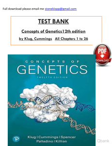 Ebook. Solution Manual and Test Bank for Concepts of Genetics, 12th Edition by William S Klug watermark