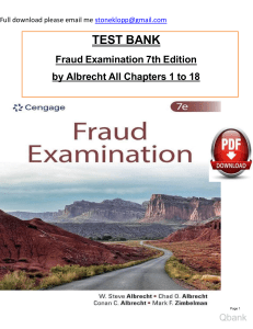 Ebook. Solution Manual and Test Bank for Fraud Examination, 7th Edition by Albrecht watermark