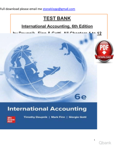 Ebook. Solution Manual and Test Bank for International Accounting, 6th Edition by Timothy Doupnik  Complete Chapters watermark