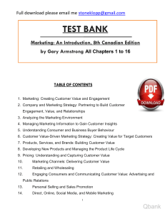 Ebook. Solution Manual and Test Bank for Marketing An Introduction, 8th Canadian Edition Gary T. Armstrong watermark