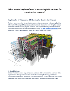 What are the key benefits of outsourcing BIM services for construction projects