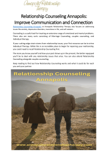 Relationship Counseling Annapolis- Improve Communication and Connection