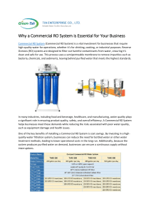 Why a Commercial RO System is Essential for Your Business?