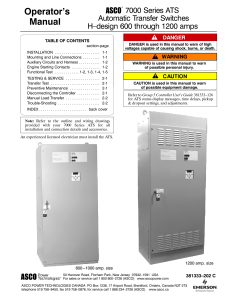 ASCO 7000 Series ATS Operator's Manual