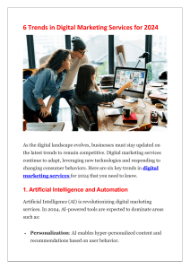 6 Trends in Digital Marketing Services for 2024