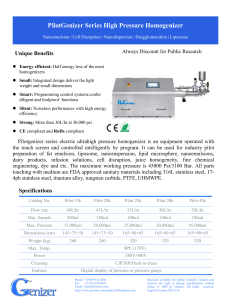 PilotGenizer Series High Pressure Homogenizer