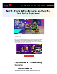 Join the Online Betting Exchange and Win Big – Best Betting Experience!