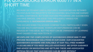 QuickBooks Error 6000 77: Ultimate Solution for File Access Issues