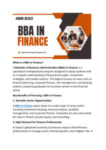 Comprehensive Guide to Pursuing a BBA in Finance