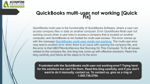 How to Resolve QuickBooks Multi-User Not Working Issue