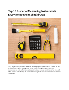 Top 10 Essential Measuring Instruments Every Homeowner Should Own