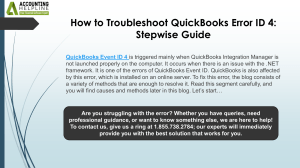 How to Fix QuickBooks Error ID 4 A Complete Guide