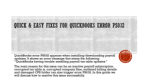 QuickBooks Error PS032 Fix Guide