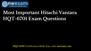 Hitachi Vantara HQT-6701 Exam Questions