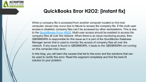 A Comprehensive Guide to Fixing QuickBooks Error H2O2