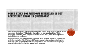 QuickBooks Windows Installer Error Fix