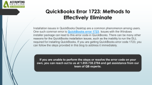 Simple Guide To Resolve QuickBooks Error 1723