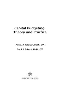 Capital Budgeting: Theory and Practice Textbook