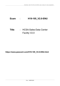 H19-105 V2.0-ENU HCSA-Sales-Data Center Facility V2.0 Exam Dumps