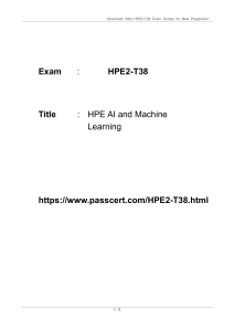 HPE AI and Machine Learning HPE2-T38 Dumps