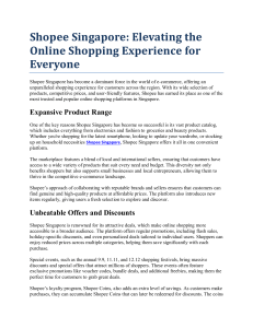 Shopee Singapore: Elevating the Online Shopping Experience for Everyone