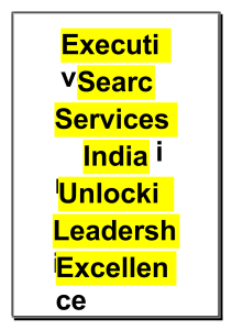 Executive Search Services in India - Unlocking Leadership Excellence