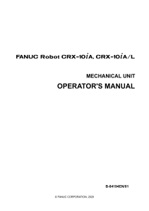 FANUC Robot CRX-10iA Operator's Manual