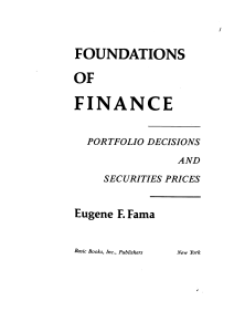 (1978, Fama) Foundations of Finance